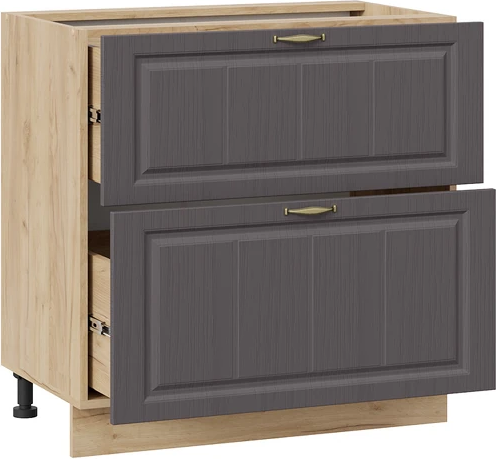 Изображение товара Шкаф-стол кухонный ТриЯ Лина 1Н8Я2 с двумя ящикам (дуб крафт золотой/графит)