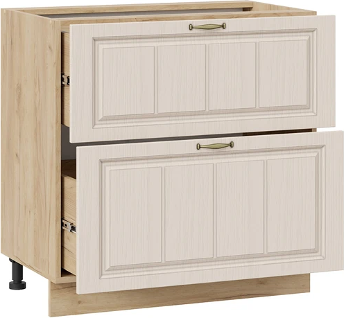 Изображение товара Шкаф-стол кухонный ТриЯ Лина 1Н8Я2 с двумя ящикам (дуб крафт золотой/крем)