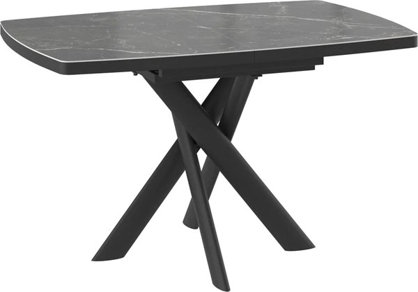 Изображение товара Обеденный стол Мамадома Leonel-130 раздвижной 130-165x85 (Stone Black ST CER/черный)