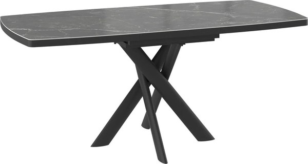 Изображение товара Обеденный стол Мамадома Leonel-130 раздвижной 130-165x85 (Stone Black ST CER/черный)
