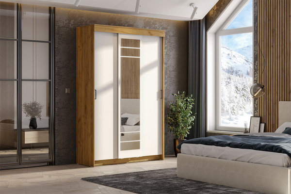 Изображение товара Шкаф-купе NN мебель ШКП 7 (дуб золотой/белый)