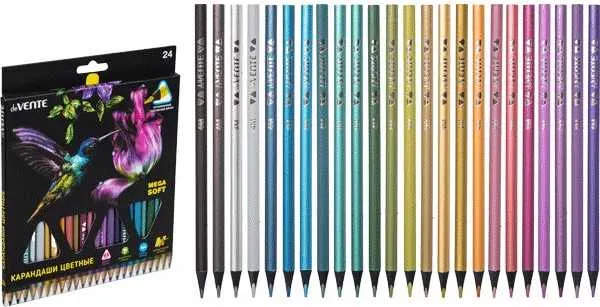 Изображение товара Набор цветных карандашей deVente Metallic 4М / 5022337 (24цв)