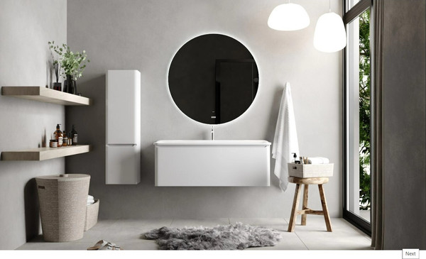 Изображение товара Шкаф-полупенал для ванной Raval Welto 120 / Wel.04.120/P/W/RL  (белый)