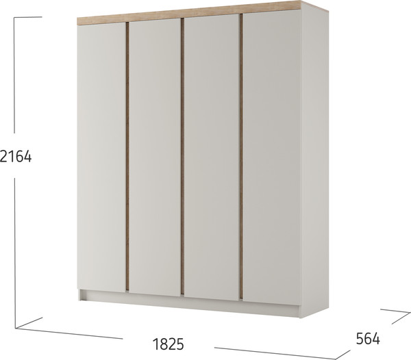 Изображение товара Шкаф Bravo Мебель Юта ШР-4 (персидский жемчуг/дуб торонто)