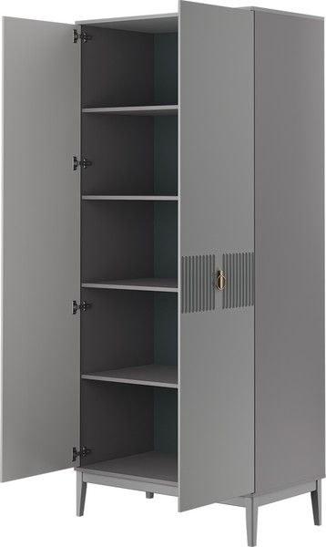 Изображение товара Шкаф Bravo Мебель Фарго ШР-2 (серый шифер/лак антрацит)