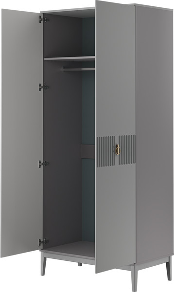 Изображение товара Шкаф Bravo Мебель Фарго ШР-2 (серый шифер/лак антрацит)