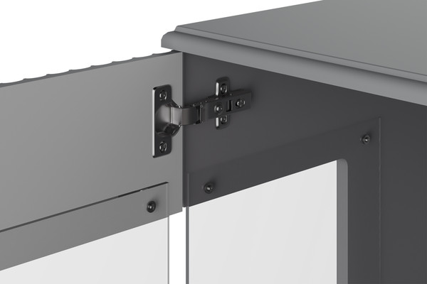 Изображение товара Шкаф с витриной Bravo Мебель Фарго 2-дв (серый шифер/лак антрацит)