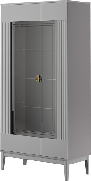 Изображение товара Шкаф с витриной Bravo Мебель Фарго 2-дв (серый шифер/лак антрацит)