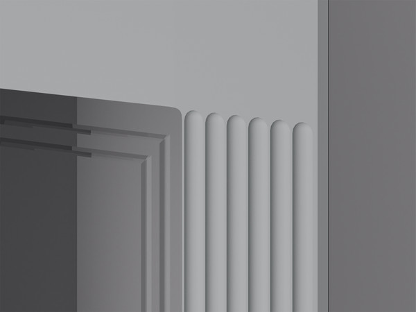 Изображение товара Шкаф с витриной Bravo Мебель Фарго 2-дв (серый шифер/лак антрацит)