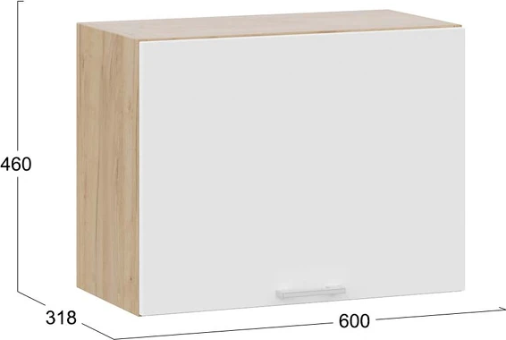 Изображение товара Шкаф навесной для кухни ТриЯ Габриэлла 1ВВ6Г с одной откидной дверью (дуб крафт золотой/сноу)