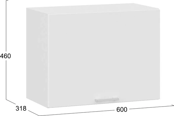 Изображение товара Шкаф навесной для кухни ТриЯ Габриэлла 1ВВ6Г с одной откидной дверью (белый/сноу)
