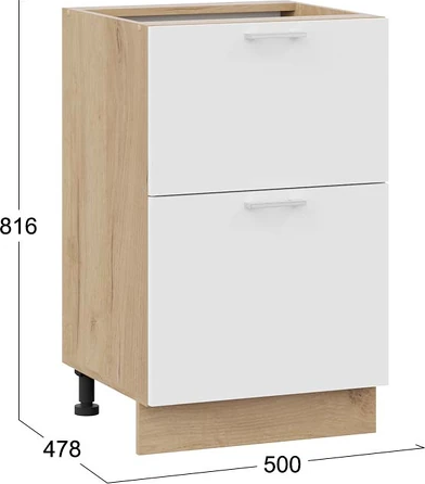 Изображение товара Шкаф-стол кухонный ТриЯ Габриэлла 1Н5Я2 с двумя ящиками (дуб крафт золотой/сноу)