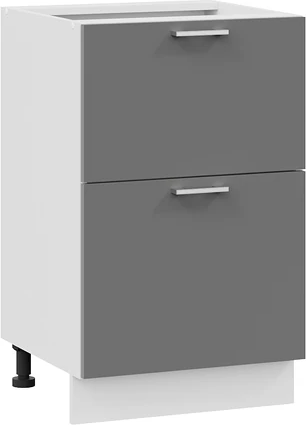 Изображение товара Шкаф-стол кухонный ТриЯ Габриэлла 1Н5Я2 с двумя ящиками (белый/титан)
