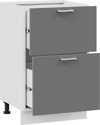 Изображение товара Шкаф-стол кухонный ТриЯ Габриэлла 1Н5Я2 с двумя ящиками (белый/титан)