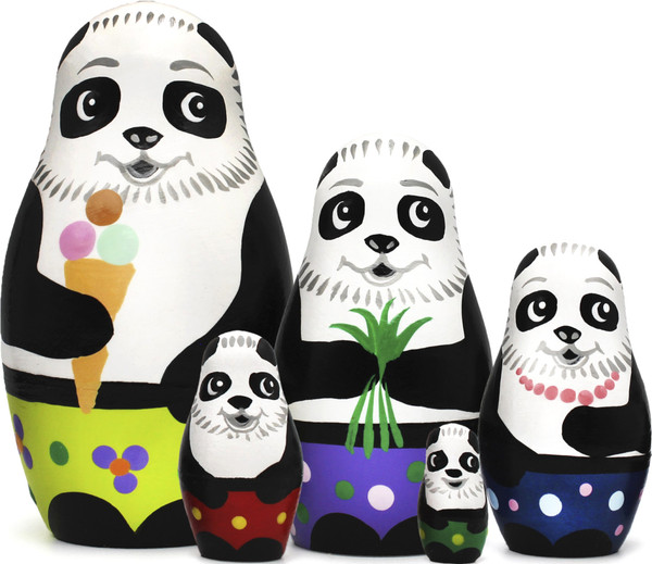 Изображение товара Матрешка сувенирная Брестская Фабрика Сувениров Панды / 5342