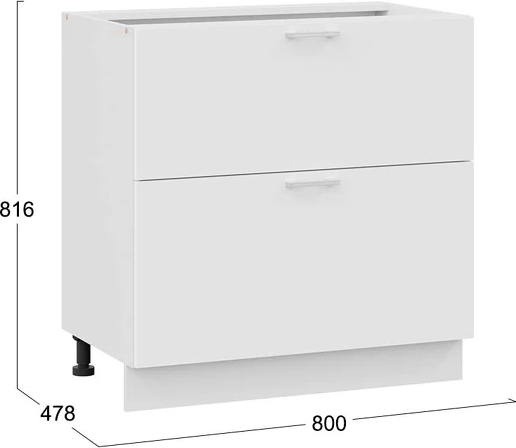 Изображение товара Шкаф-стол кухонный ТриЯ Габриэлла 1Н8Я2 с двумя ящиками (белый/сноу)