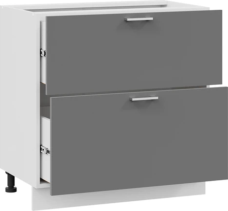 Изображение товара Шкаф-стол кухонный ТриЯ Габриэлла 1Н8Я2 с двумя ящиками (белый/титан)
