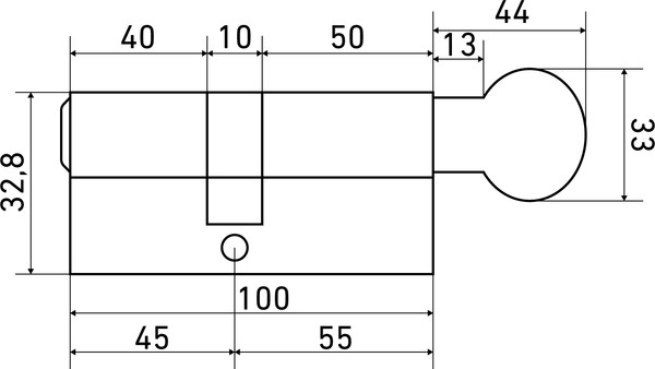 Изображение товара Цилиндровый механизм замка Аллюр HD FG 100-5К CP (45x55G) перфорированный ключ (хром)