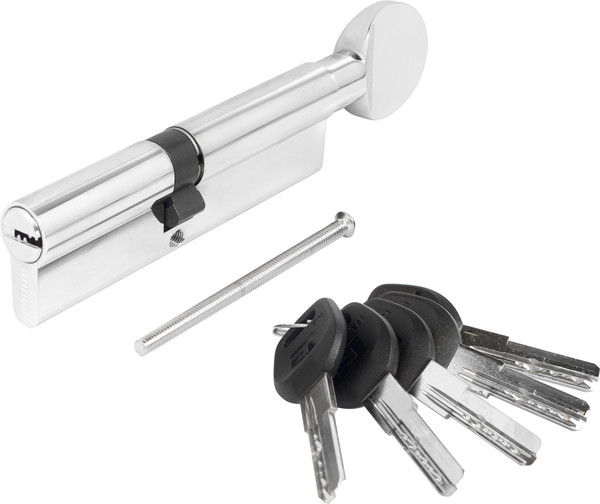 Изображение товара Цилиндровый механизм замка Аллюр HD FG 100-5К CP (45x55G) перфорированный ключ (хром)