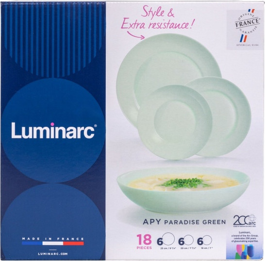 Изображение товара Набор столовой посуды Luminarc Apy Paradise Green / X1162