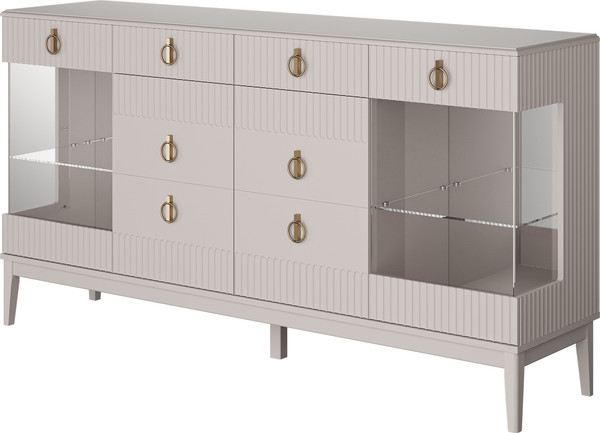 Изображение товара Тумба Bravo Мебель Фарго 4дв. 2ящ. (персидский жемчуг/лак льняной)