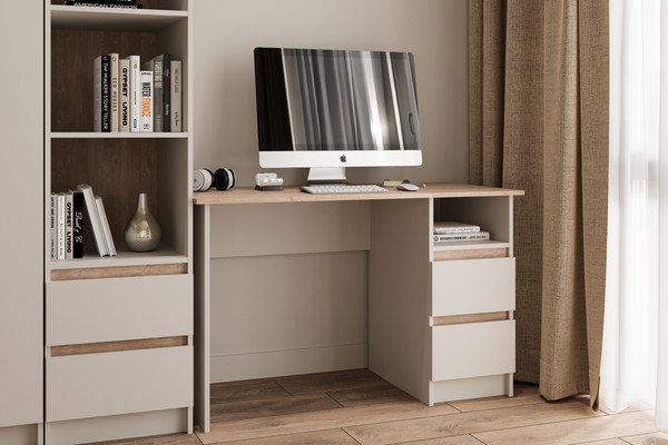 Изображение товара Письменный стол Bravo Мебель Юта (персидский жемчуг/дуб торонто)