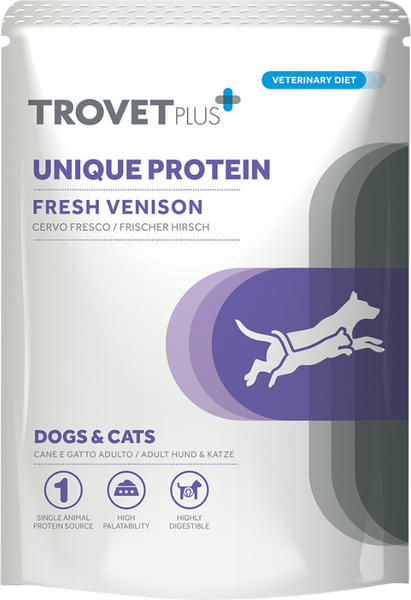 Изображение товара Влажный корм для собак Trovet Plus Pouch Unique Protein Venison (300г)