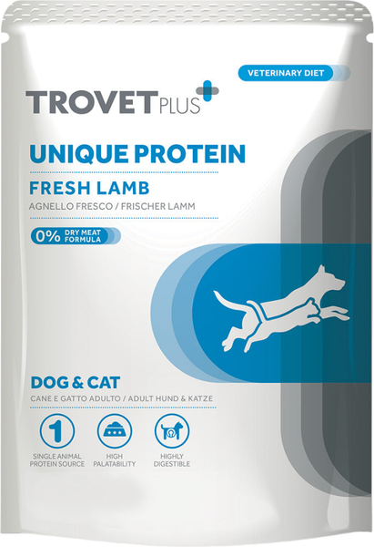 Изображение товара Влажный корм для собак Trovet Plus Pouch Unique Protein Lamb (100г)