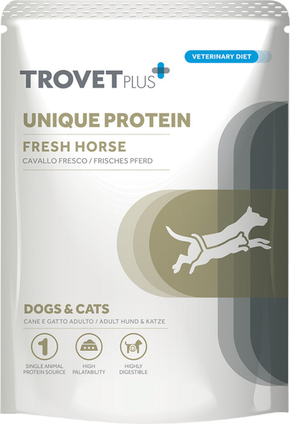 Изображение товара Влажный корм для собак Trovet Plus Pouch Unique Protein Horse (300г)
