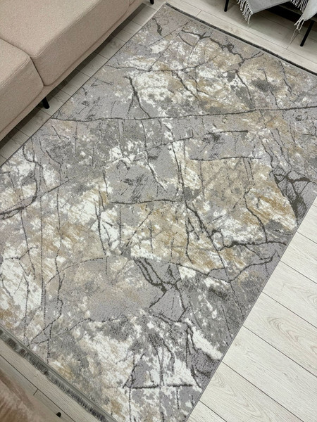 Изображение товара Коврик Radjab Carpet Афина Прямоугольник 0908A (0.8x1.5, Grey/Beige)