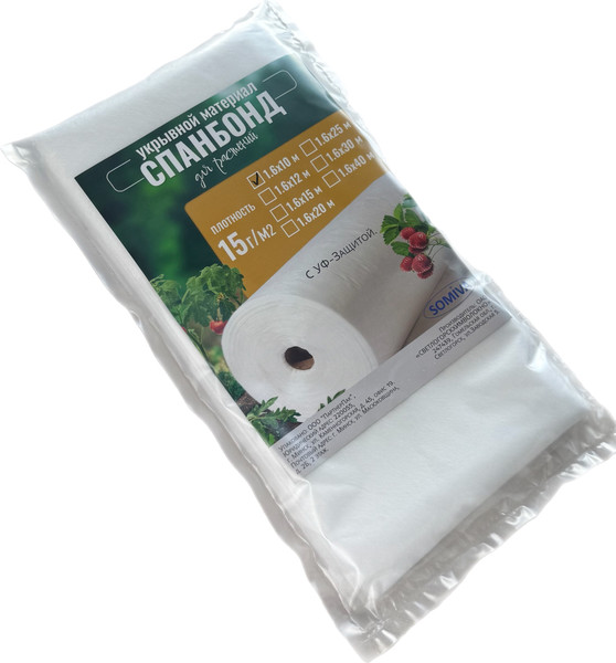 Изображение товара Укрывной материал Somiva Спанбонд СУФ-ЭКОБел 15пл 1.6x10м / 100000001 (натуральный)