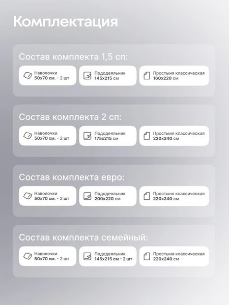 Изображение товара Комплект постельного белья GoodNight Сатин Делюкс 95М 1.5сп / 432848 (50x70)