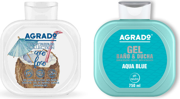 Изображение товара Набор косметики для тела Agrado Гель для душа Aqua Blue+Гель для душа Coco Loco (2x750мл)