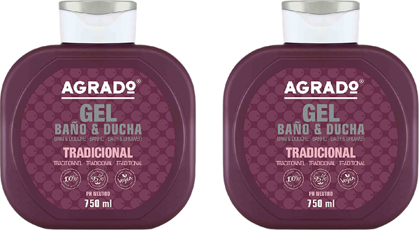 Изображение товара Набор гелей для душа Agrado Traditional Bath & Shower Gel (2x750мл)