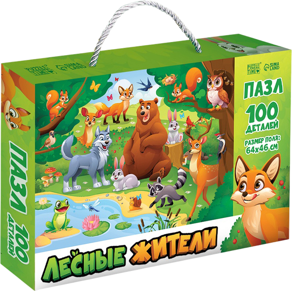 Изображение товара Пазл Puzzle Time Лесные зверята / 10857246 (100эл)
