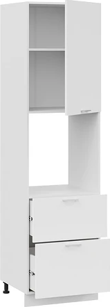 Изображение товара Шкаф-пенал кухонный ТриЯ Габриэлла 1П6Я2 с одной дверью и двумя ящиками (белый/сноу)