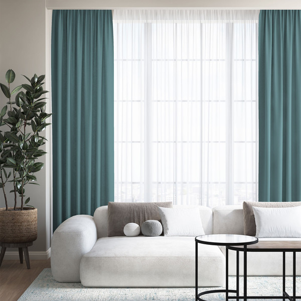 Изображение товара Комплект штор Волшебная ночь Рогожка с подхватами 200x270/920764 (2шт, топаз)