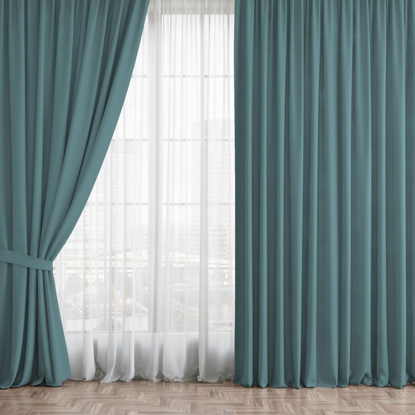 Изображение товара Комплект штор Волшебная ночь Рогожка с подхватами 200x270/920764 (2шт, топаз)