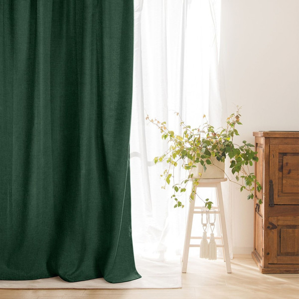 Изображение товара Комплект штор Волшебная ночь Рогожка с подхватами 200x270/791113 (2шт, изумруд)