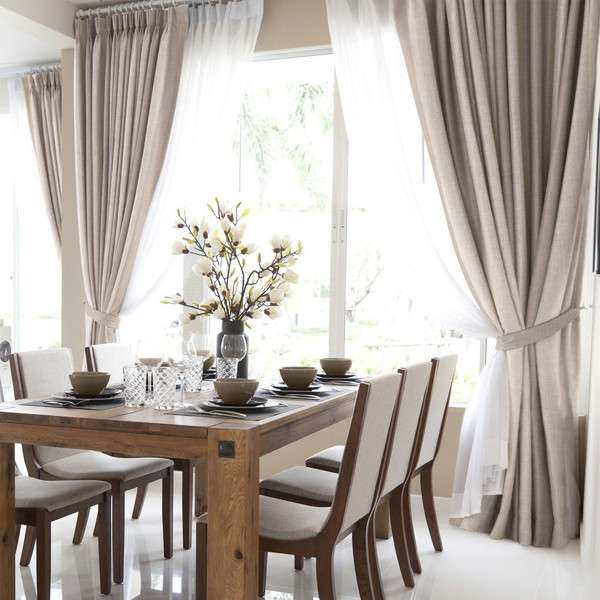 Изображение товара Комплект штор Волшебная ночь Рогожка с подхватами 200x270/757479 (2шт, зебра-экрю)