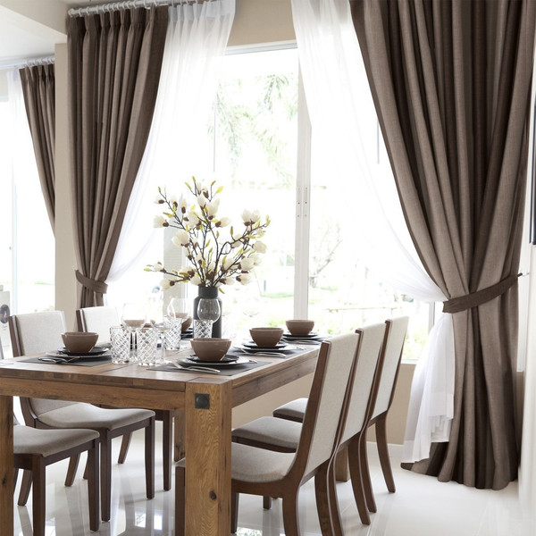 Изображение товара Комплект штор Волшебная ночь Рогожка с подхватами 200x270/777458 (2шт, зебра-капучино)