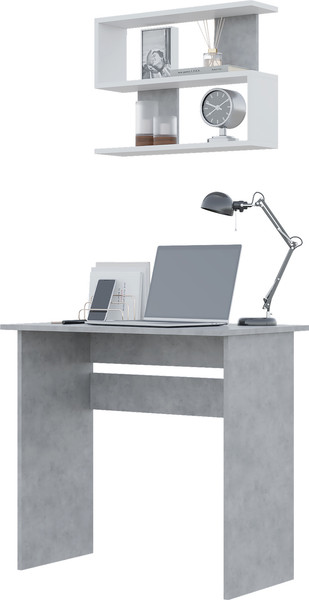 Изображение товара Полка Горизонт Мебель Асти 1 (белый/бетон)