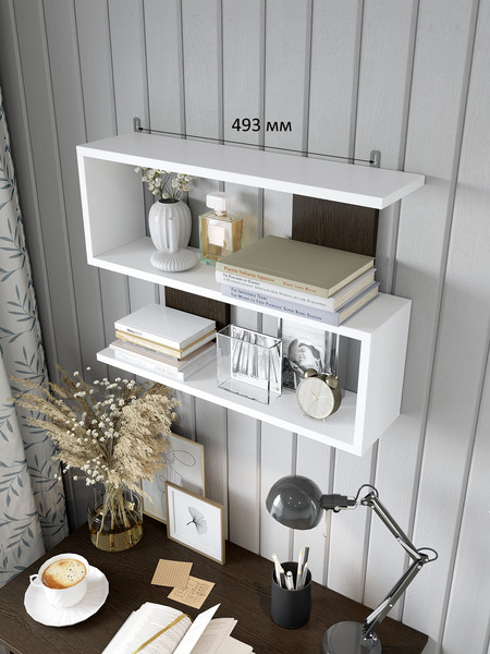 Изображение товара Полка Горизонт Мебель Асти 1 (белый/венге)