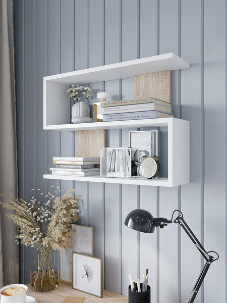 Изображение товара Полка Горизонт Мебель Асти 1 (белый/сонома)