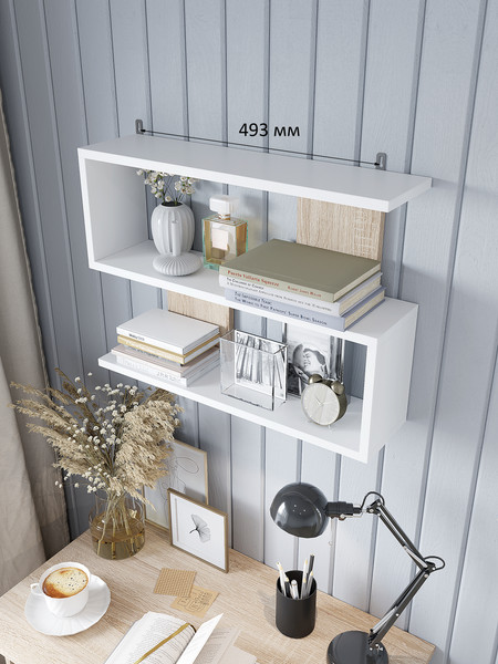 Изображение товара Полка Горизонт Мебель Асти 1 (белый/сонома)