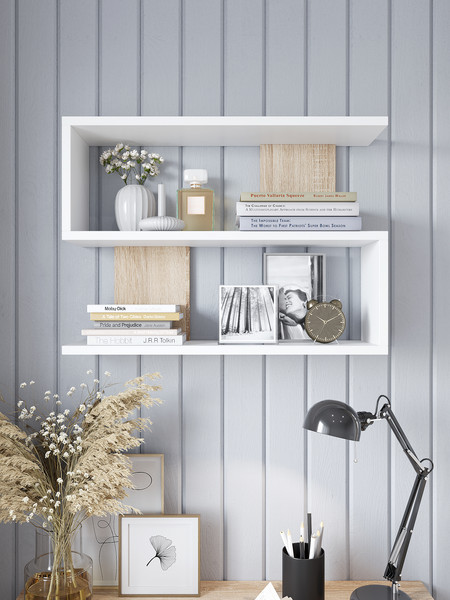 Изображение товара Полка Горизонт Мебель Асти 1 (белый/сонома)