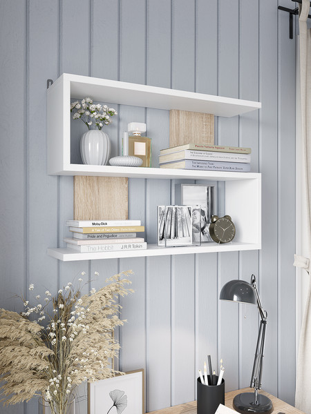 Изображение товара Полка Горизонт Мебель Асти 1 (белый/сонома)