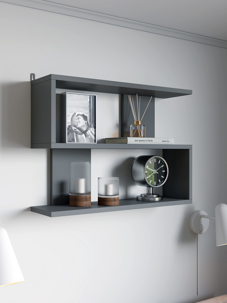 Изображение товара Полка Горизонт Мебель Асти 1 (серый графит)