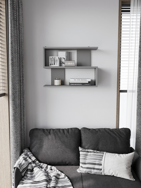 Изображение товара Полка Горизонт Мебель Асти 1 (серый графит)