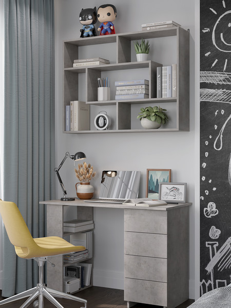 Изображение товара Полка Горизонт Мебель Асти 3 (бетон)